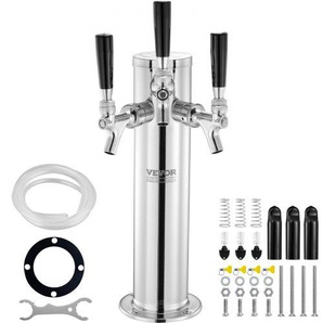 Bierzapfturm mit 3 Zapfhähnen, Bierfassturm aus Edelstahl, Kegerator-Turm-Kit mit Vormontierten Schläuchen & selbstschließenden Zapfhähnen für Partys, Bars, Pubs und Restaurants LTJZSLTW0000YSVLCV0