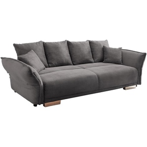Big-Sofa 242x131 cm Gästebett Federkern Schlafcouch Stauraum Cord Grau Anthrazit / 17214