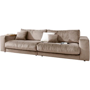 Big-Sofa 3C CANDY Enisa II Sofas Gr. B/H/T: 290 cm x 86 cm x 127 cm, Samtoptik, beige (sand) XXL Sofas