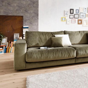 Big-Sofa 3C CANDY Enisa II Sofas Gr. B/H/T: 290 cm x 86 cm x 127 cm, Samtoptik, grün (oliv) XXL Sofas bestehend aus Modulen, daher auch individuell aufstellbar