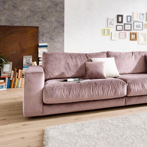 Big-Sofa 3C CANDY Enisa II Sofas Gr. B/H/T: 290 cm x 86 cm x 127 cm, Samtoptik, rot (rosenholz) XXL Sofas bestehend aus Modulen, daher auch individuell aufstellbar
