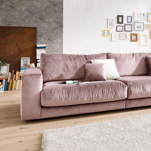 Big-Sofa 3C CANDY Enisa II Sofas Gr. B/H/T: 290 cm x 86 cm x 127 cm, Samtoptik, rot (rosenholz) XXL Sofas