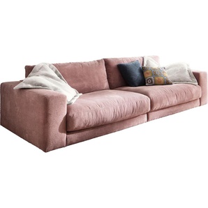 Big-Sofa 3C CANDY Enisa, legere Polsterung B/T/H: 290/127/85 cm Sofas Gr. B/H/T: 290 cm x 85 cm x 127 cm, Cord, rosa (rosé) XXL Sofas