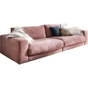 Big-Sofa 3C CANDY Enisa, legere Polsterung B/T/H: 290/127/85 cm Sofas Gr. B/H/T: 290 cm x 85 cm x 127 cm, Cord, rosa (rosé) XXL Sofas Zeitloses und stylisches Loungemöbel, in Fein- Breitcord