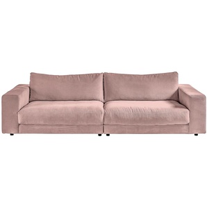 Big-Sofa 3C CANDY Enisa, legere Polsterung B/T/H: 290/127/85 cm Sofas Gr. B/H/T: 290 cm x 85 cm x 127 cm, Feincord, rosa (altrosa) XXL Sofas