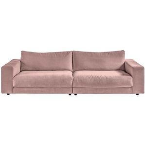 Big-Sofa 3C CANDY Enisa, legere Polsterung B/T/H: 290/127/85 cm Sofas Gr. B/H/T: 290 cm x 85 cm x 127 cm, Feincord, rosa (altrosa) XXL Sofas Zeitloses und stylisches Loungemöbel, in Fein- Breitcord