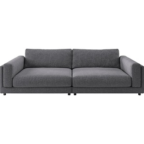 Big-Sofa 3C CANDY Karalis Sofas Gr. B/H/T: 294 cm x 85 cm x 150 cm, Flachgewebe, grau (anthrazit) XXL Sofas auch in Cord-Bezug, lose Kissen, loungige Bequemlichkeit