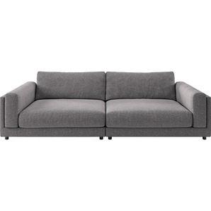Big-Sofa 3C CANDY Karalis Sofas Gr. B/H/T: 294 cm x 85 cm x 150 cm, Flachgewebe, grau (stone) XXL Sofas auch in Cord-Bezug, lose Kissen, loungige Bequemlichkeit