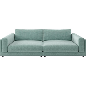 Big-Sofa 3C CANDY Karalis Sofas Gr. B/H/T: 294 cm x 85 cm x 150 cm, Flachgewebe, grün (mint) XXL Sofas auch in Cord-Bezug, lose Kissen, loungige Bequemlichkeit