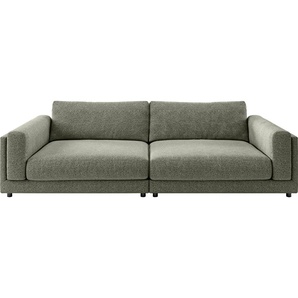 Big-Sofa 3C CANDY Karalis Sofas Gr. B/H/T: 294 cm x 85 cm x 150 cm, Flachgewebe, grün (oliv) XXL Sofas auch in Cord-Bezug, lose Kissen, loungige Bequemlichkeit
