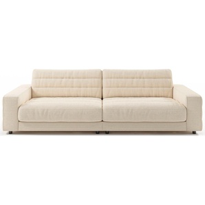 Big-Sofa 3C CANDY Stripes Sofas Gr. B/H/T: 296 cm x 83 cm x 125 cm, Chenille-Struktur, beige (natur) XXL Sofas Lose Rückenkissen, mit feiner Quersteppung