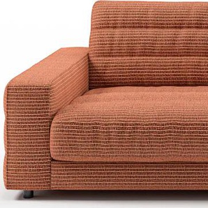 Big-Sofa 3C CANDY Stripes Sofas Gr. B/H/T: 296 cm x 83 cm x 125 cm, Chenille-Struktur, braun (rost) XXL Sofas