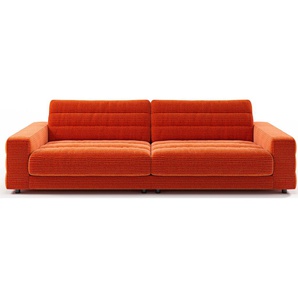 Big-Sofa 3C CANDY Stripes Sofas Gr. B/H/T: 296 cm x 83 cm x 125 cm, Chenille-Struktur, orange (aperol) XXL Sofas