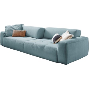 Big-Sofa 3C CANDY Yoshy Sofas Gr. B/H/T: 298 cm x 74 cm x 120 cm, Cord, blau (hellblau) XXL Sofas Zwei Sitztiefen durch verstellbare Rückenlehne, Bezug in Cord