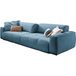 Big-Sofa 3C CANDY Yoshy Sofas Gr. B/H/T: 298 cm x 74 cm x 120 cm, Cord, blau (petrol) XXL Sofas Zwei Sitztiefen durch verstellbare Rückenlehne, Bezug in Cord