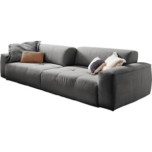 Big-Sofa 3C CANDY Yoshy Sofas Gr. B/H/T: 298 cm x 74 cm x 120 cm, Cord, grau (dunkelgrau) XXL Sofas Zwei Sitztiefen durch verstellbare Rückenlehne, Bezug in Cord