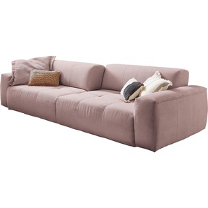 Big-Sofa 3C CANDY Yoshy Sofas Gr. B/H/T: 298 cm x 74 cm x 120 cm, Cord, rosa (rosé) XXL Sofas