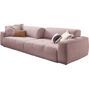 Big-Sofa 3C CANDY Yoshy Sofas Gr. B/H/T: 298 cm x 74 cm x 120 cm, Cord, rosa (rosé) XXL Sofas Zwei Sitztiefen durch verstellbare Rückenlehne, Bezug in Cord
