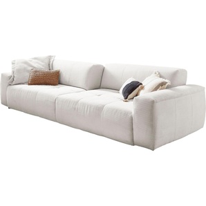 Big-Sofa 3C CANDY Yoshy Sofas Gr. B/H/T: 298 cm x 74 cm x 120 cm, Cord, weiß XXL Sofas Zwei Sitztiefen durch verstellbare Rückenlehne, Bezug in Cord
