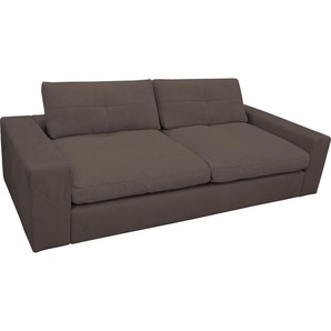 Big-Sofa ALINA Sandy Sofas Gr. B/H/T: 266 cm x 84 cm x 123 cm, Chenille EQE, braun (braun eqe 4) XXL Sofas in Cord, mit losen Sitz und Rückenkissen