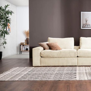 Big-Sofa ALINA Sandy Sofas Gr. B/T: 256 cm x 123 cm, Cord GCT, beige (creme gct 11) XXL Sofas