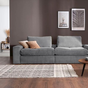 Big-Sofa ALINA Sandy Sofas Gr. B/T: 256 cm x 123 cm, Cord GCT, grau (dunkelgrau gct 79) XXL Sofas