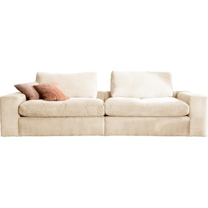 Big-Sofa ALINA Sandy Sofas Gr. B/T: 266 cm x 123 cm, Cord GCT, beige (creme gct 11) XXL Sofas in Cord, mit losen Sitz und Rückenkissen