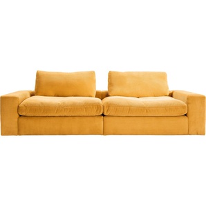 Big-Sofa ALINA Sandy Sofas Gr. B/T: 266 cm x 123 cm, Cord GCT, gelb (honiggelb gct 95) XXL Sofas in Cord, mit losen Sitz und Rückenkissen