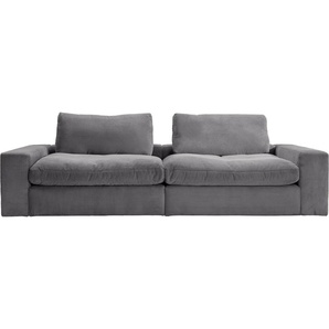 Big-Sofa ALINA Sandy Sofas Gr. B/T: 266 cm x 123 cm, Cord GCT, grau (dunkelgrau gct 79) XXL Sofas in Cord, mit losen Sitz und Rückenkissen