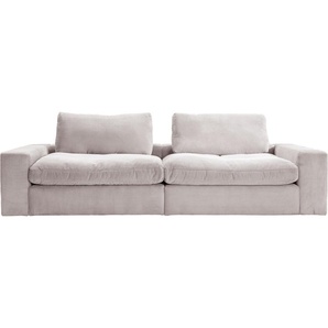 Big-Sofa ALINA Sandy Sofas Gr. B/T: 266 cm x 123 cm, Cord GCT, grau (platingrau gct 49) XXL Sofas in Cord, mit losen Sitz und Rückenkissen