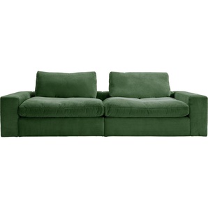 Big-Sofa ALINA Sandy Sofas Gr. B/T: 266 cm x 123 cm, Cord GCT, grün (olivgrün gct 333) XXL Sofas in Cord, mit losen Sitz und Rückenkissen