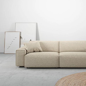 Big-Sofa ANDAS Glimminge Sofas Gr. B/H/T: 254 cm x 71 cm x 101 cm, Bouclé, beige (sand) XXL Sofas