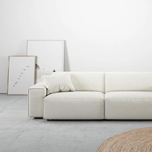 Big-Sofa ANDAS Glimminge Sofas Gr. B/H/T: 254 cm x 71 cm x 101 cm, Bouclé, weiß XXL Sofas