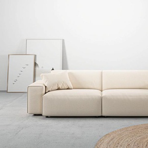 Big-Sofa ANDAS Glimminge Sofas Gr. B/H/T: 254 cm x 71 cm x 101 cm, Chenille-Struktur, beige (natur) XXL Sofas