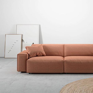 Big-Sofa ANDAS Glimminge Sofas Gr. B/H/T: 254 cm x 71 cm x 101 cm, Chenille-Struktur, braun XXL Sofas