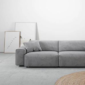 Big-Sofa ANDAS Glimminge Sofas Gr. B/H/T: 254 cm x 71 cm x 101 cm, Cord, grau (grey) XXL Sofas