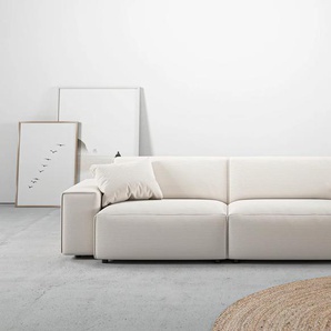 Big-Sofa ANDAS Glimminge Sofas Gr. B/H/T: 254 cm x 71 cm x 101 cm, Cord, weiß (snow) XXL Sofas