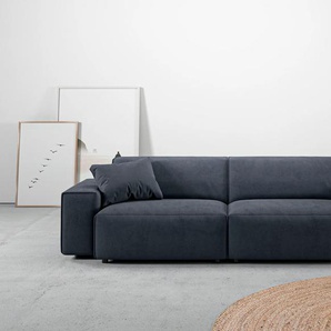 Big-Sofa ANDAS Glimminge Sofas Gr. B/H/T: 254 cm x 71 cm x 101 cm, Easy care, blau (dunkelblau) XXL Sofas