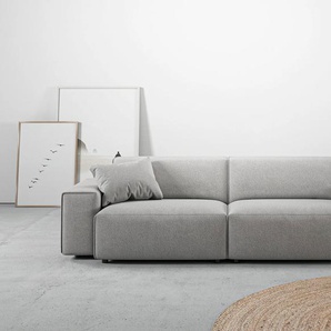 Big-Sofa ANDAS Glimminge Sofas Gr. B/H/T: 254 cm x 71 cm x 101 cm, Flachgewebe, grau (light grey) XXL Sofas