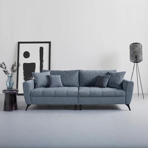Big-Sofa ANDAS Lörby Luxus Sofas Gr. B/H/T: 264 cm x 90 cm x 107 cm, Aqua Clean Pascha, Aqua Clean Pascha, blau (blaugrau) XXL Sofas Belastbarkeit bis 140kg pro Sitzplatz, auch mit Aqua clean-Bezug