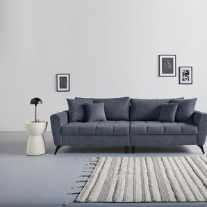 Big-Sofa ANDAS Lörby Luxus Sofas Gr. B/H/T: 264 cm x 90 cm x 107 cm, Struktur (recyceltes Polyester), Struktur recycelt, blau (marine) XXL Sofas Belastbarkeit bis 140kg pro Sitzplatz, auch mit Aqua clean-Bezug
