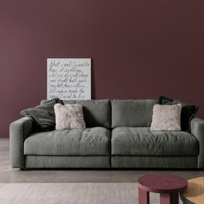Big-Sofa BETYPE Be Comfy Sofas Gr. B/H/T: 264 cm x 84 cm x 111 cm, Breitcord, 264 cm x 111 cm (B x T), ohne Sitztiefenverstellung, grau (beluga) XXL Sofas legerer Sitzkomfort, wahlweise mit manueller Sitztiefenverstellung