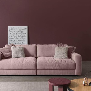 Big-Sofa BETYPE Be Comfy Sofas Gr. B/H/T: 264 cm x 84 cm x 126 cm, Breitcord, 264 cm x 126 cm (B x T), mit Sitztiefenverstellung, rosa (altrosa) XXL Sofas legerer Sitzkomfort, wahlweise mit manueller Sitztiefenverstellung