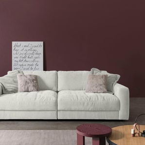 Big-Sofa BETYPE Be Comfy Sofas Gr. B/H/T: 264 cm x 84 cm x 126 cm, Breitcord, 264 cm x 126 cm (B x T), mit Sitztiefenverstellung, weiß (snow white) XXL Sofas legerer Sitzkomfort, wahlweise mit manueller Sitztiefenverstellung