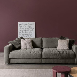 Big-Sofa BETYPE Be Comfy Sofas Gr. B/H/T: 264 cm x 84 cm x 126 cm, Breitcord, 264 cm x 126 cm (B x T), ohne Sitztiefenverstellung, grau (morel) XXL Sofas legerer Sitzkomfort, wahlweise mit manueller Sitztiefenverstellung