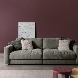 Big-Sofa BETYPE Be Comfy Sofas Gr. B/H/T: 264 cm x 84 cm x 126 cm, Breitcord, 264 cm x 126 cm (BxT), ohne Sitztiefenverstellung, grau (morel) XXL Sofas verschiedene Tiefen und wahlweise mit manueller Sitztiefenverstellung