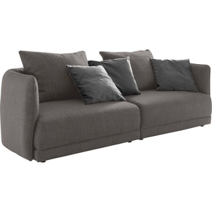 Big-Sofa DESIGNWERK New York Sofas Gr. B/T: 253 cm x 100 cm, Flachgewebe, grau (dark grey) XXL Sofas