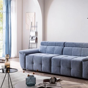 Big-Sofa EXXPO - SOFA FASHION Exxpo MAVERICK Sofas Gr. B/H/T: 240 cm x 80 cm x 107 cm, Struktur weich, blau (denim) XXL Sofas