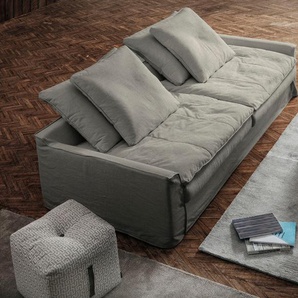 Big-Sofa FURNINOVA Sake Sofas Gr. B/H/T: 233 cm x 95 cm x 114 cm, Struktur, grau (soft grey) XXL Sofas inklusive 4 Kissen, abnehmbarer und waschbarer Hussenbezug