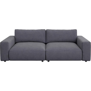 Big-Sofa GALLERY M BRANDED BY MUSTERRING LUCIA Sofas Gr. B/H/T: 252 cm x 81 cm x 124 cm, Microfaser CRONA, Standardnaht-Zweinadelnaht, grau (stone crona) XXL Sofas